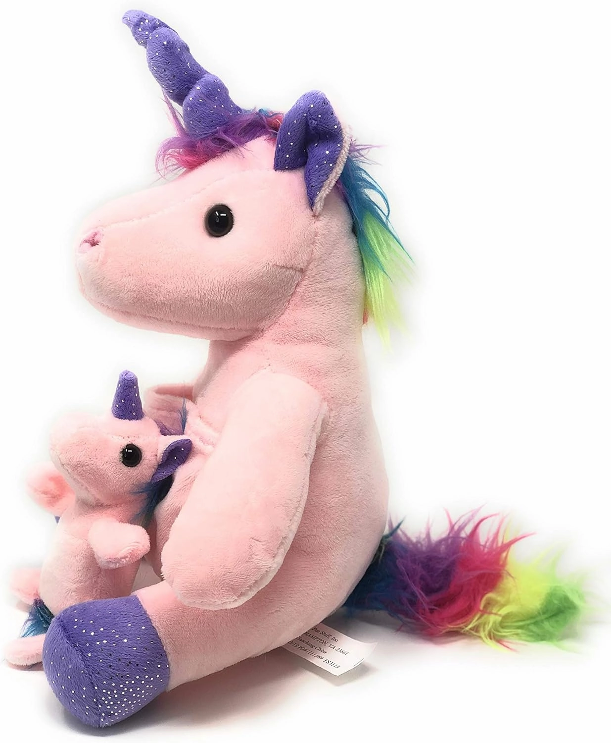 Soft Plush Unicorn With Pouch And Mini Foal, 10 1/2 Inches