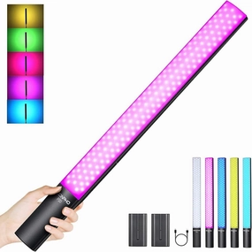 Soonpho P20 RGB LED Video Light Wand Kit with 2-Pack 4400mAh Battery, Handheld Photography LED Light Stick- CRI≥97, 20W, 2500-8500K Stepless Dimmable, 40 Lighting Effects with Carry Bag