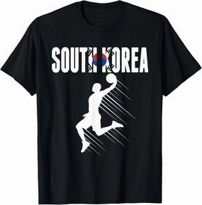 South Korea Basketball Fans Jersey - Korean Flag Slam Dunk T-Shirt
