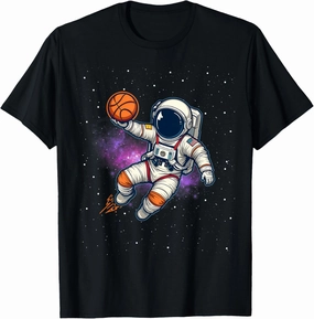 Space Dunk Astronaut Basketball Funny Spaceman Basketball T-Shirt