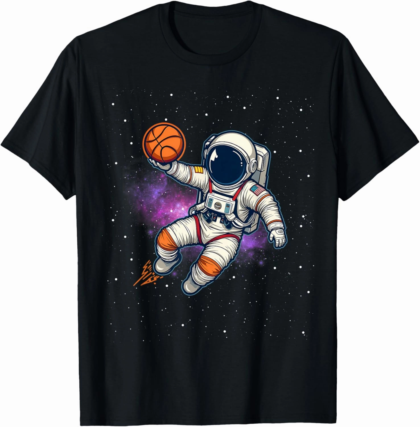 Space Dunk Astronaut Basketball Funny Spaceman Basketball T-Shirt