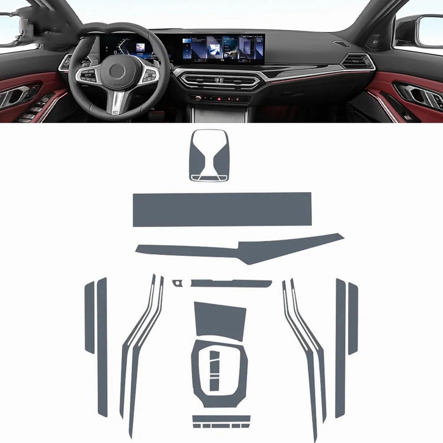 SPANN Car Interior Central Console Gear Panel Navigation Screen TPU Protector Film, Fit For BMW G20 G21 Series 3 2023 Accessories