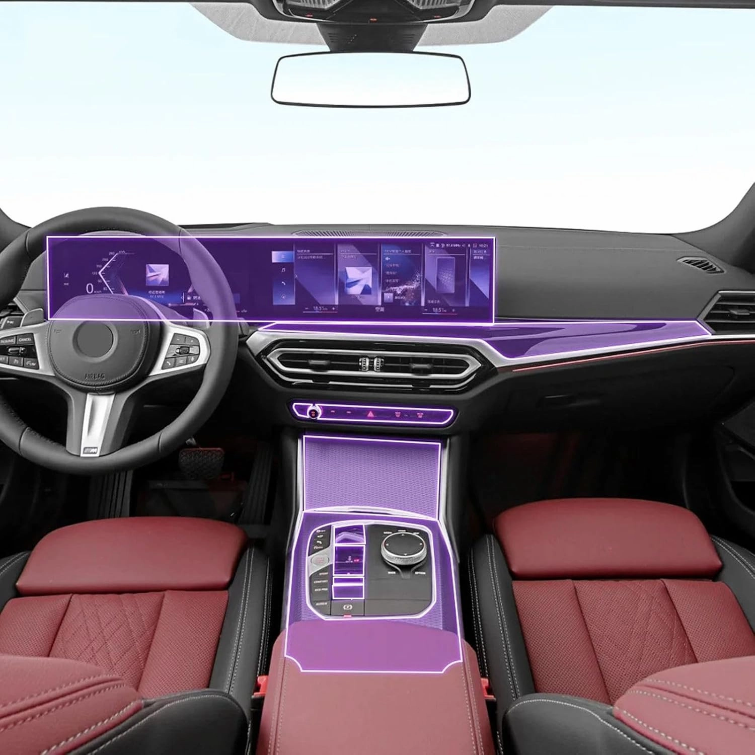 SPANN Car Interior Central Console Gear Panel Navigation Screen TPU Protector Film, Fit For BMW G20 G21 Series 3 2023 Accessories