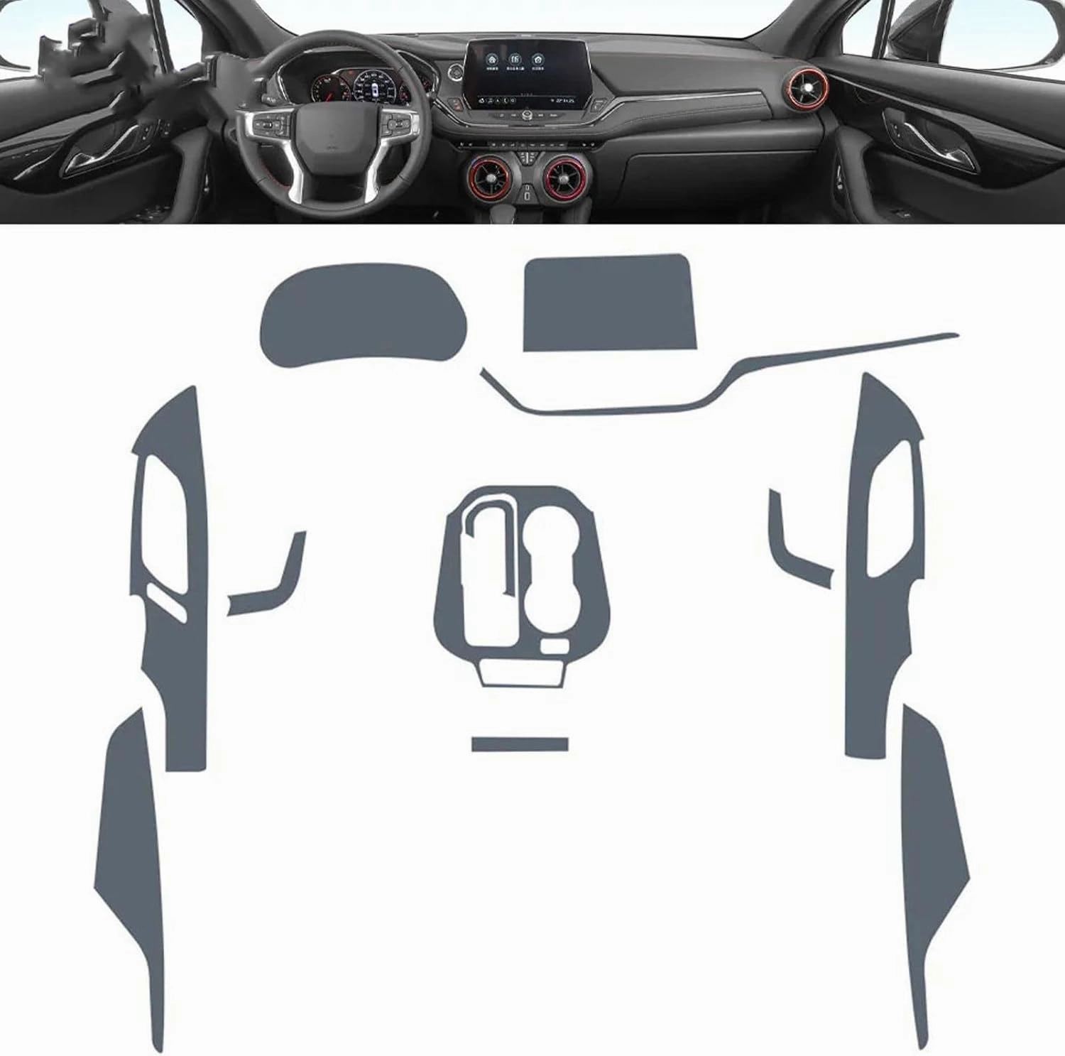 SPANN Car Interior Central Console Gear Panel Navigation Screen TPU Protector Film, Fit For Chevrolet Blazer 2022-2023 Accessories