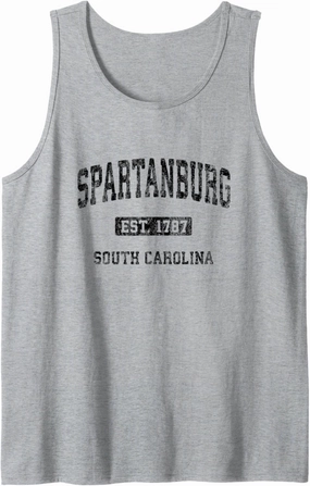 Spartanburg South Carolina SC Vintage Athletic Sports Design Tank Top