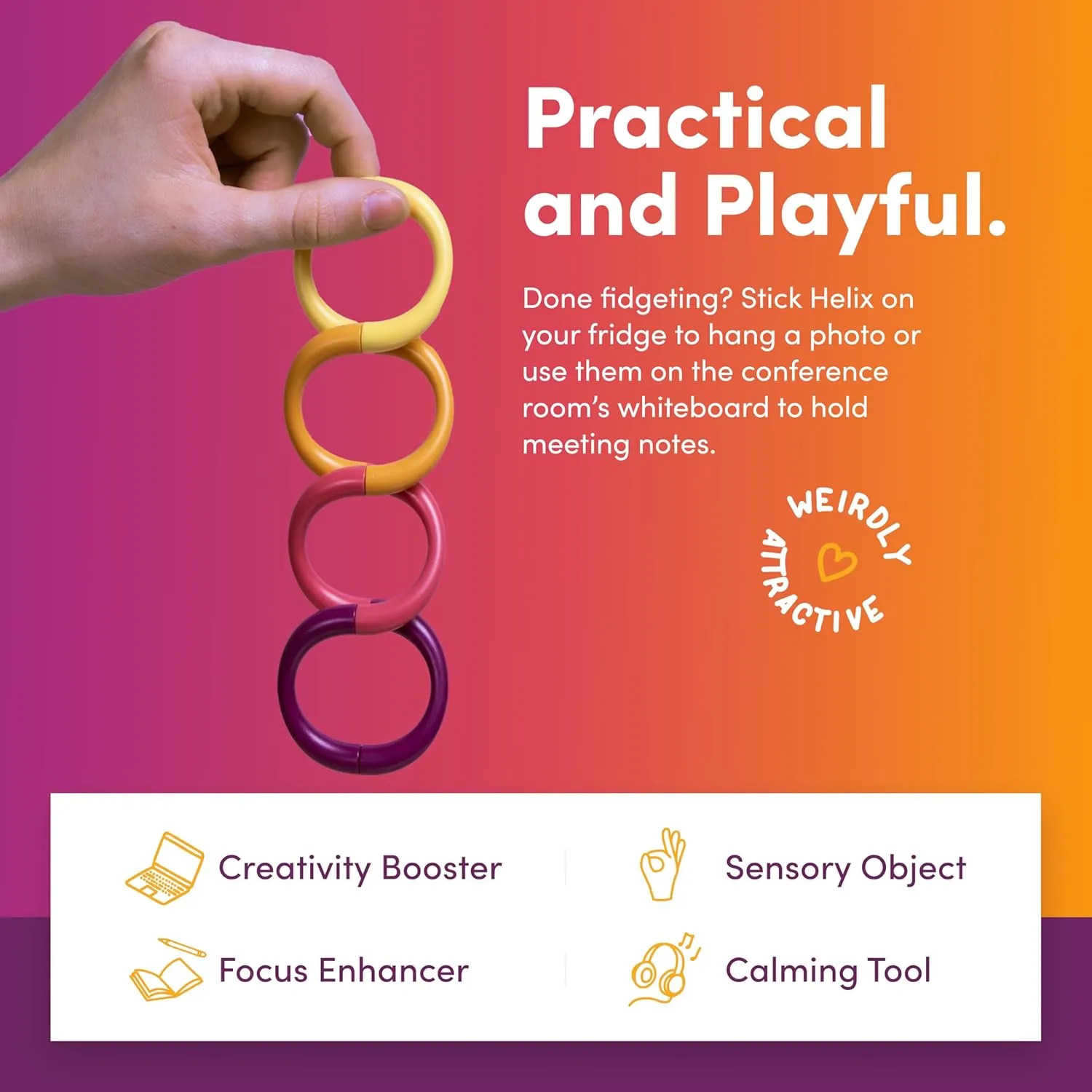 Speks Helix Magnetic Fidget Toy | Stress Relief Desk Toy for Adults & Teens 14  | Sensory Toy | Plasma