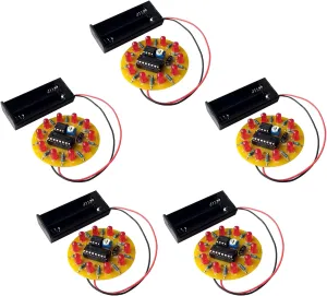 Spinning LED Wheel Electronic DIY Soldering Kits for Kids Electronics Education School Competition Project Kits (5 Set)