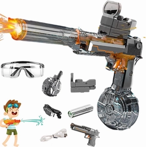 Splasher X Water Gun, Splasherx Water Gun, Splasher X Water Blaster, 500ml Electric Long-Range Large Capacity Waters Guns with Flash,Ergonomic Handle, Summer Outdoor Beach Swimming Pool Party Toy (B1)
