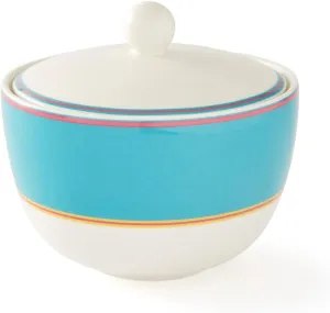 Spode Kit Kemp Calypso 12oz Sugar Bowl with Lid | Vibrant Turquoise | Porcelain | Dishwasher and Microwave Safe | For Tea and Coffee | Fabulous Gift | Home & Gathering Use