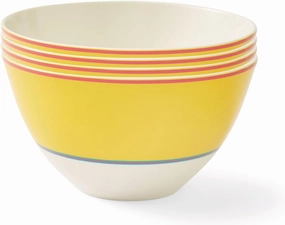 Spode Kit Kemp Bowl | 6” Calypso Yellow Bowl | Set of 4 | Made from Porcelain | Dishwasher and Microwave Safe | Vibrant Dinnerware Ideal for Summer