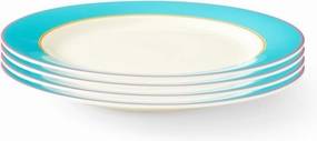 Spode Kit Kemp Dinner Plate | 11.5” Calypso Turquoise Platter | Set of 4 | Made from Porcelain | Dishwasher and Microwave Safe | Vibrant Dinnerware Ideal for Summer
