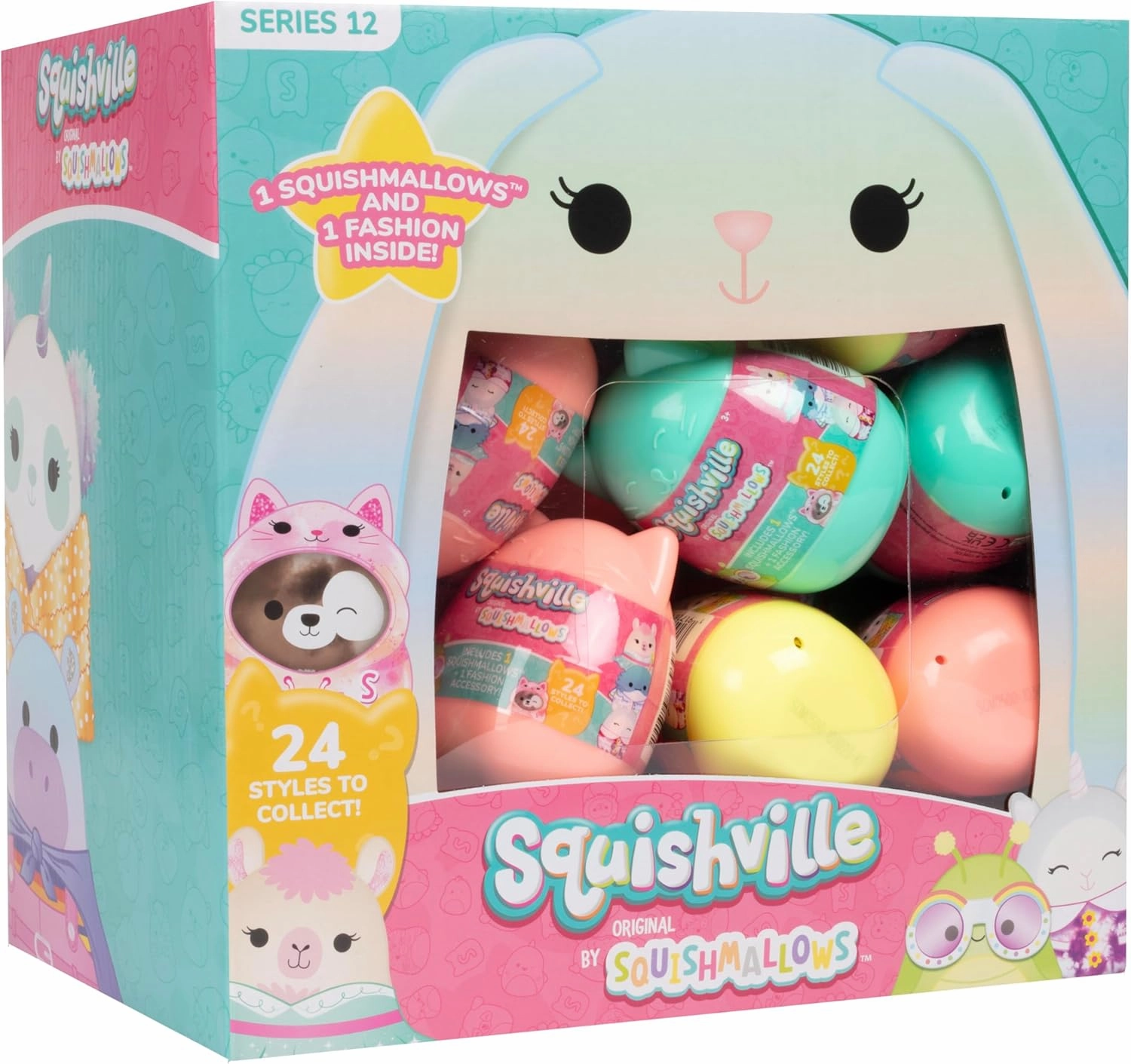 Squishmallows Squishville Series 12 Mini Mystery Plush (24 Pack) Value Pack Official Jazwares Plush - Collectible Soft & Squishy Blind Capsules - Styles May Vary - Gift for Boys, Girls & Kids