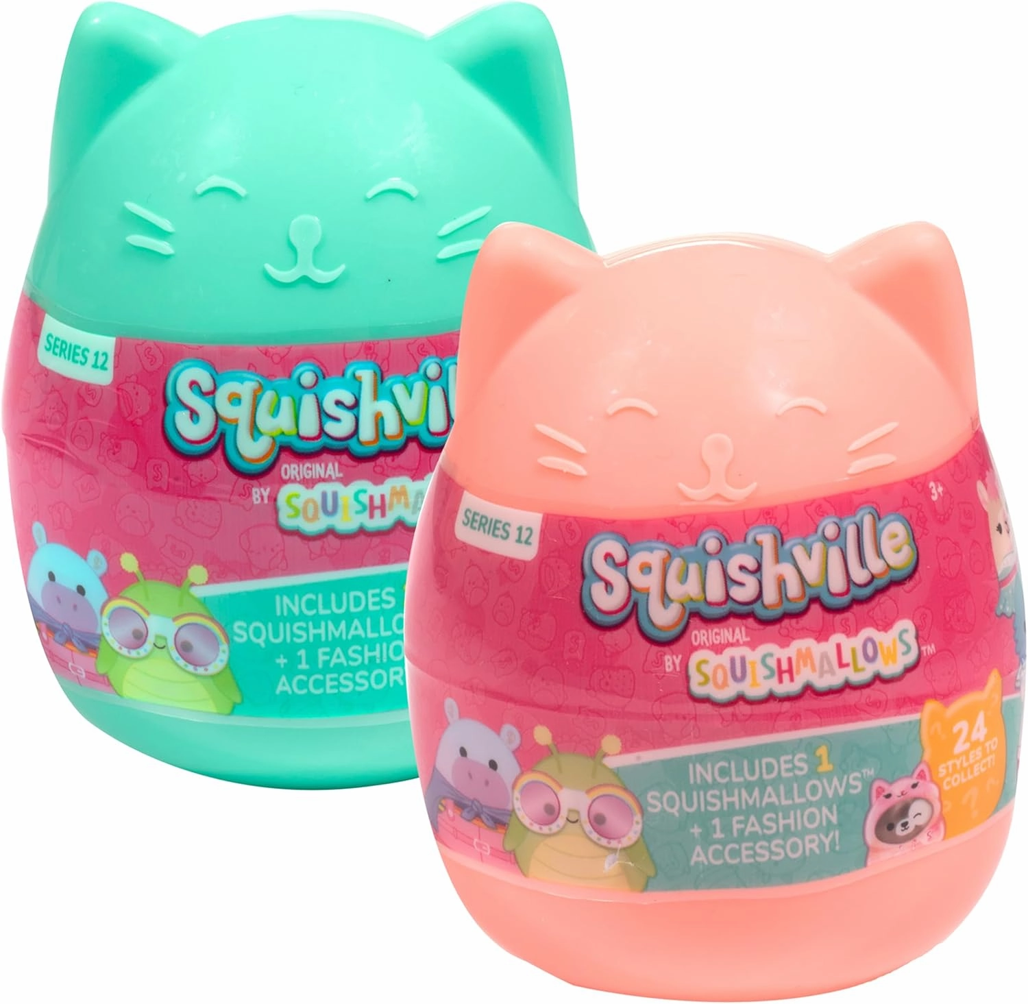 Squishmallows Squishville Series 12 Mini Mystery Plush (2 Pack) Official Jazwares Plush - Collectible Soft & Squishy Easter Eggs Blind Capsules - Styles May Vary - Gift for Boys, Girls & Kids