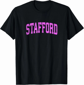 Stafford New Jersey NJ Vintage Athletic Sports Pink Design T-Shirt
