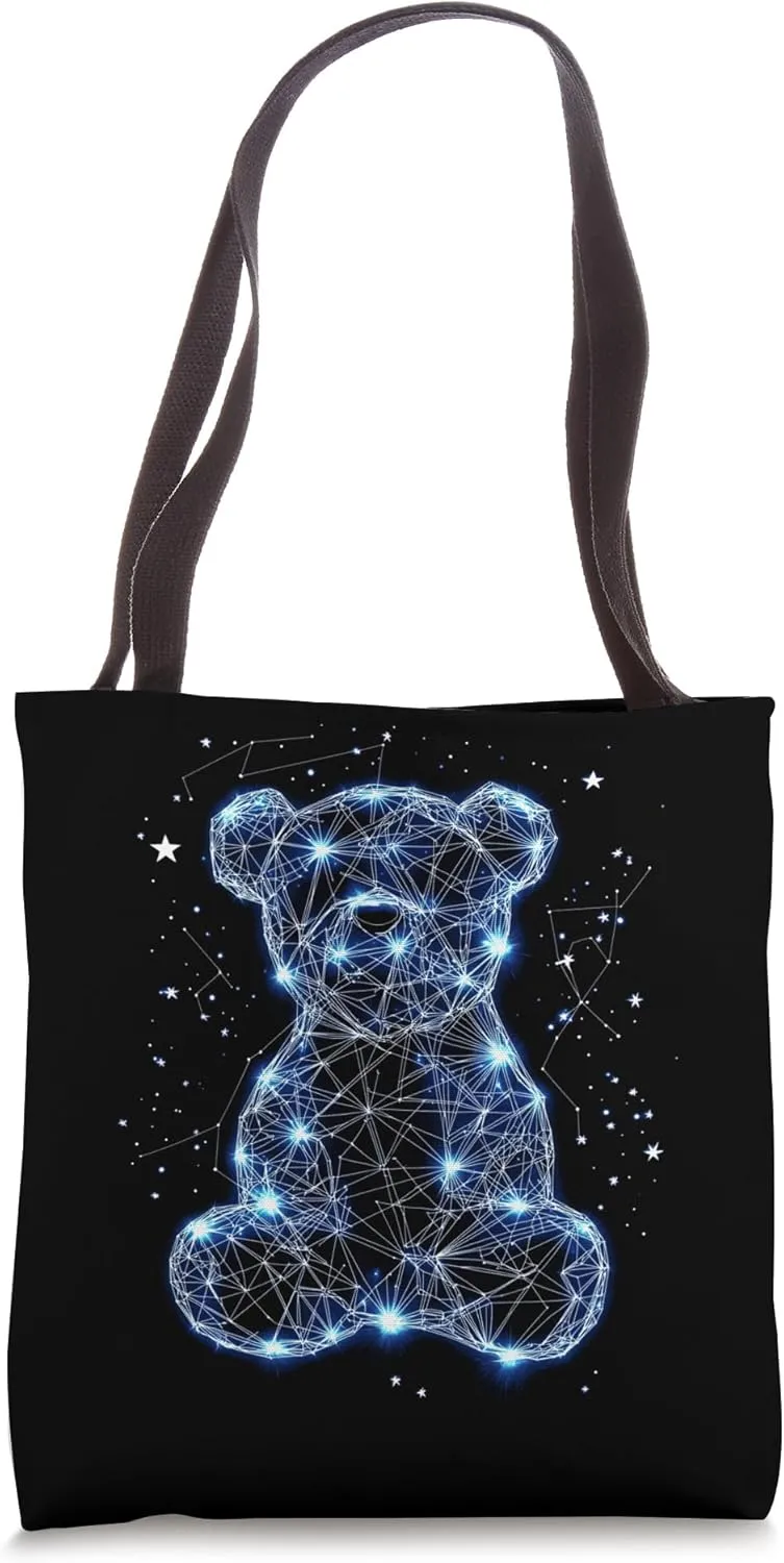 Starry Sky Bear Illuminated Constellation Tote Bag