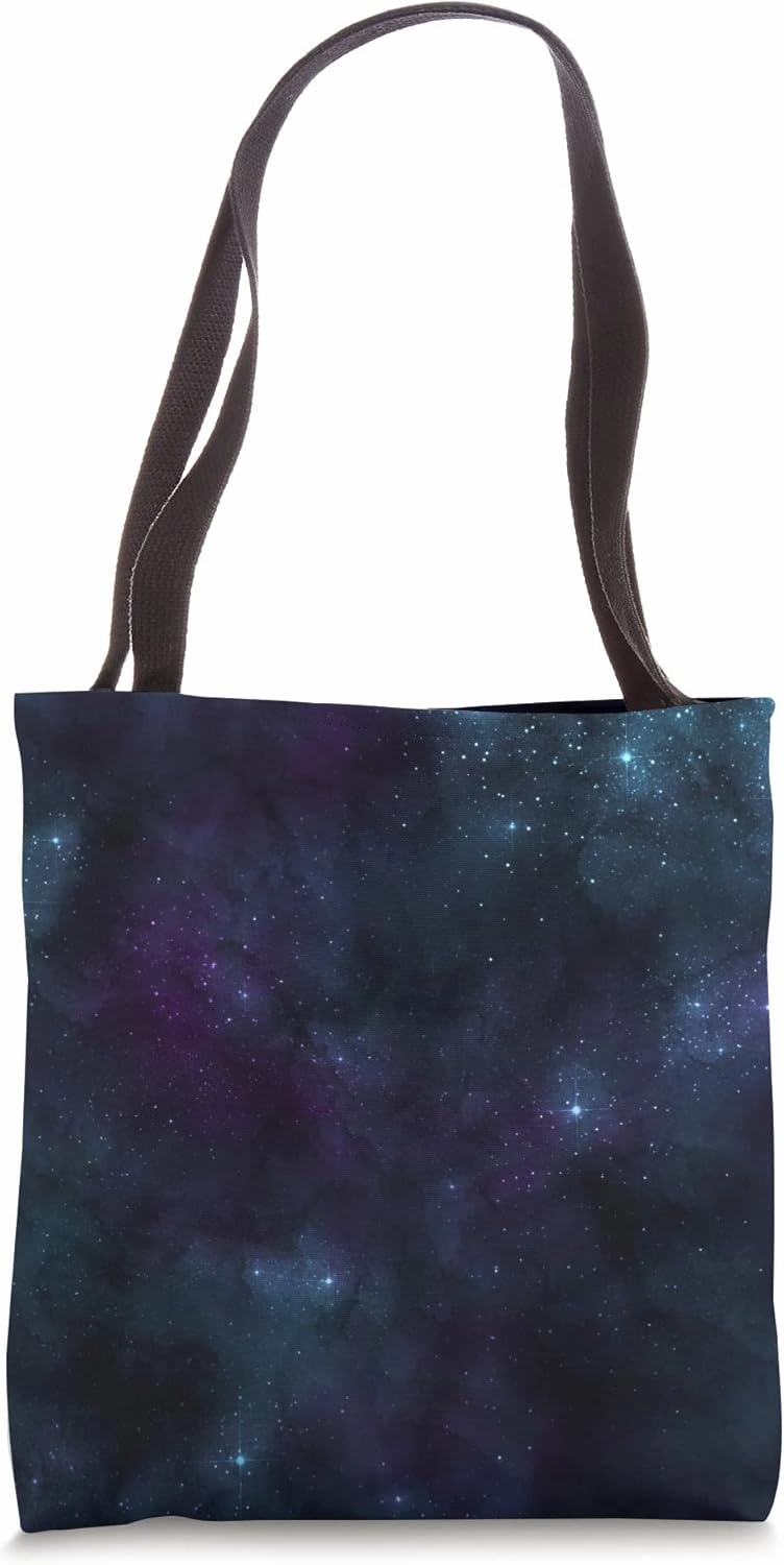 Starry Night Sky Space Galaxy Bluish Dark Artwork Tote Bag