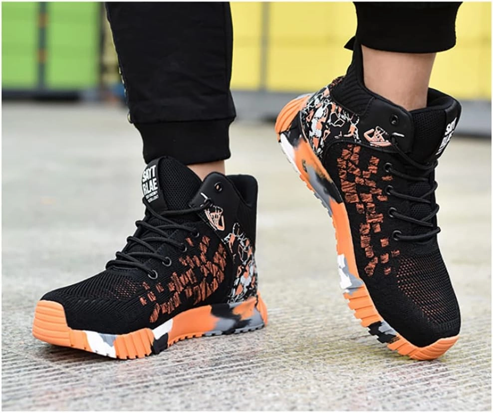 Steel Toe Work Safety Shoes Men,Lightweight Safety Sneakers Comfortable Breathable Safety Toe Slip on Work Tennis Shoe,