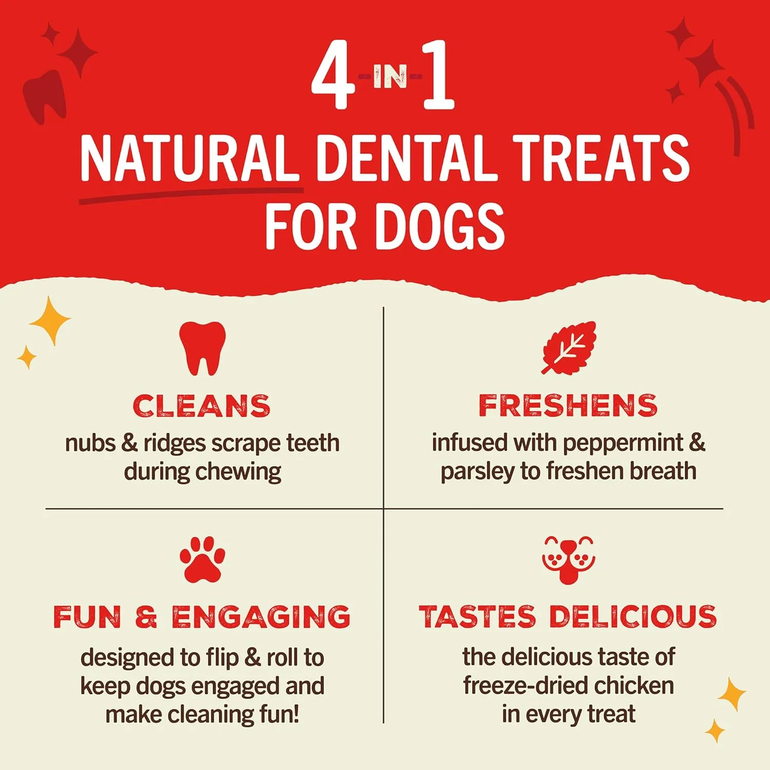 Stella & Chewy's Dental Delights with Freeze-Dried Chicken - Small Dental Treats for Dogs, 10.5 Ounce Bag