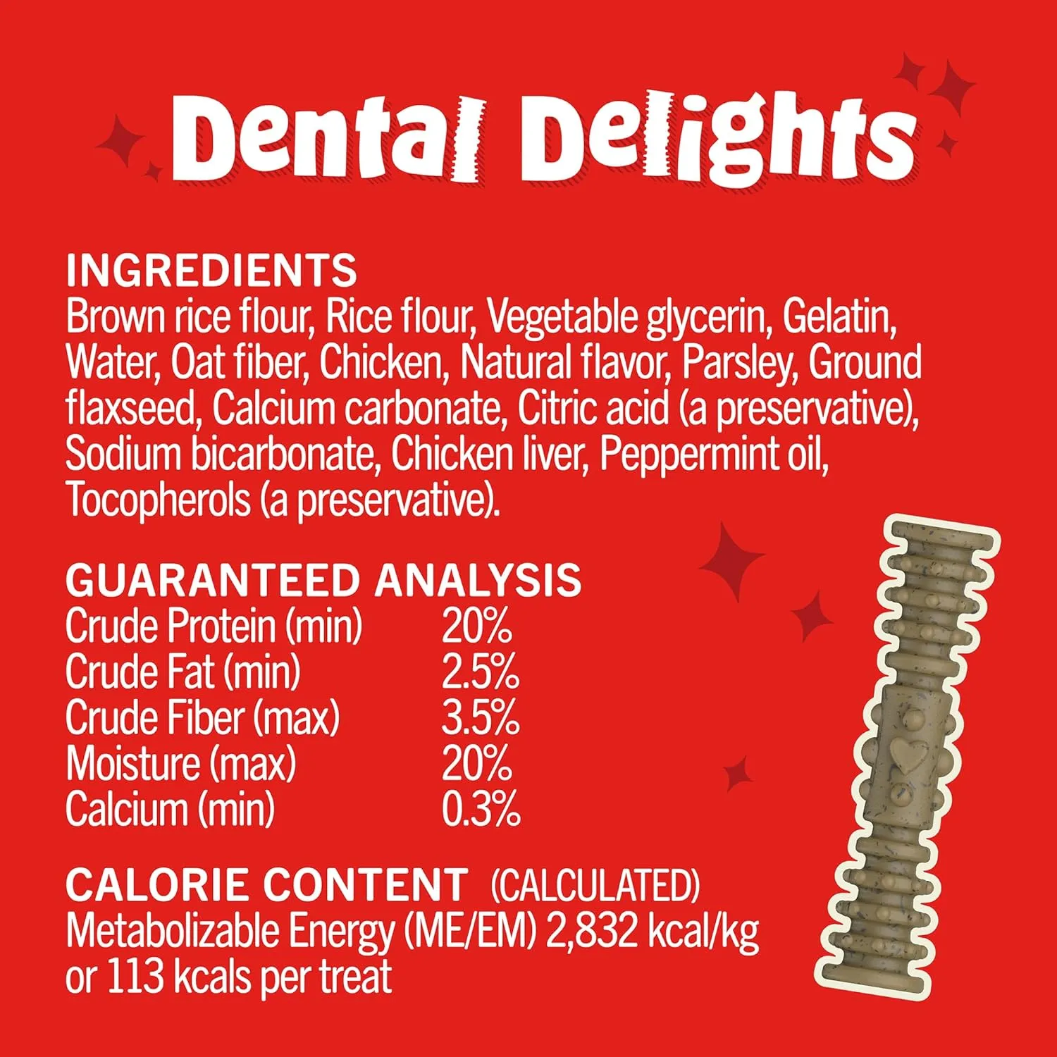 Stella & Chewy's Dental Delights with Freeze-Dried Chicken - Small Dental Treats for Dogs, 10.5 Ounce Bag