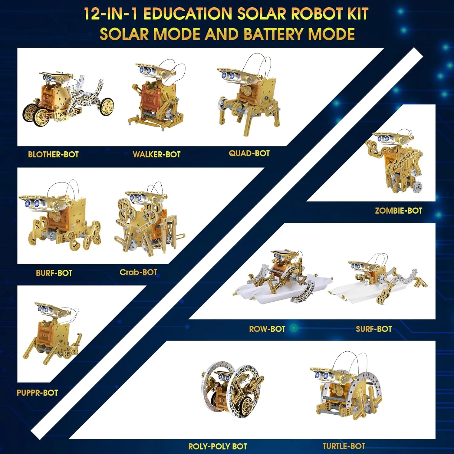 STEM Toys for Kids Age 8-13, 12-in-1 Solar Robot Building Science Kits for Boys Girls Teen Age 9 10 11 12, Engineering Christmas Birthday Gifts for 8  Year Old Boys
