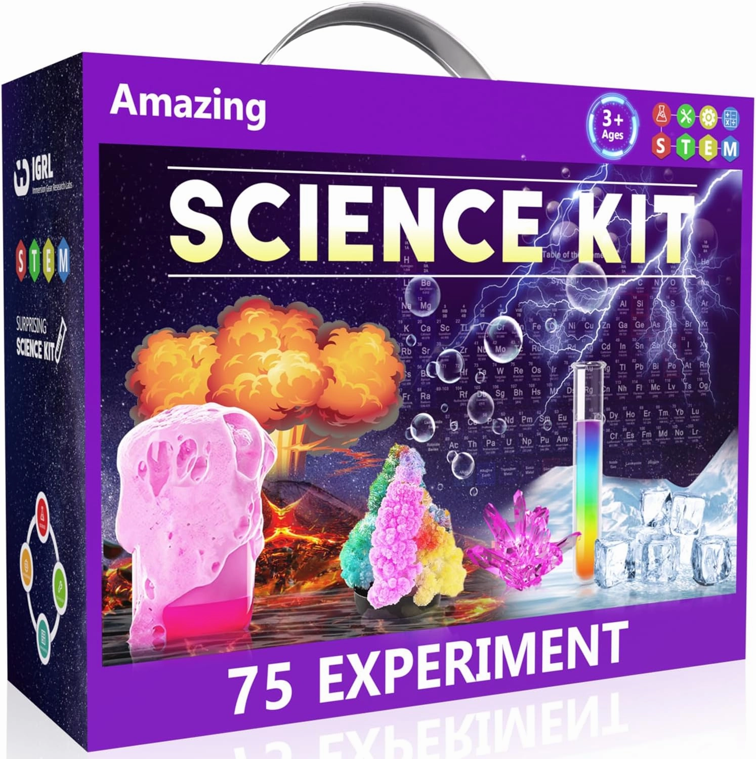STEM Science Kits for Kids Age 8-12, Mini Science Lab with 75  Easy Science Experiments, Featuring Chemistry Set, Science Magic, Earth Science, Educational Toys for Boys and Girls