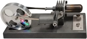 Stirling Engine Assembly Kit, Custom γ-Type DIY Hot Air Stirling Engine with Luminous Flywheel, STEM Science Experiment for Adults