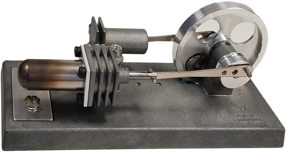 Stirling Engine Assembly Kit, Custom γ-Type DIY Hot Air Stirling Engine with Luminous Flywheel, STEM Science Experiment for Adults