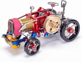Stirling Wheel Tractor Model That Runs, Flame Eater Vacuum Engine Vehicle Model Educational Mechanical Vehicle Artwork, DIY Assembly Science Education Toys