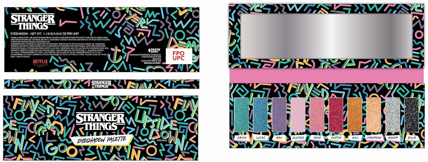 Stranger Things Taste Beauty Eye Shadow Palette, Themed Eye Shadow Makeup-Palette Kit