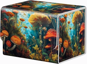 Strong Magnet Case Mtg Magic Deck Box Tcg Up to 200 Cards Creative Pattern Trading Card Storage Box for Collectible Card Games, A Colorful Mushroom