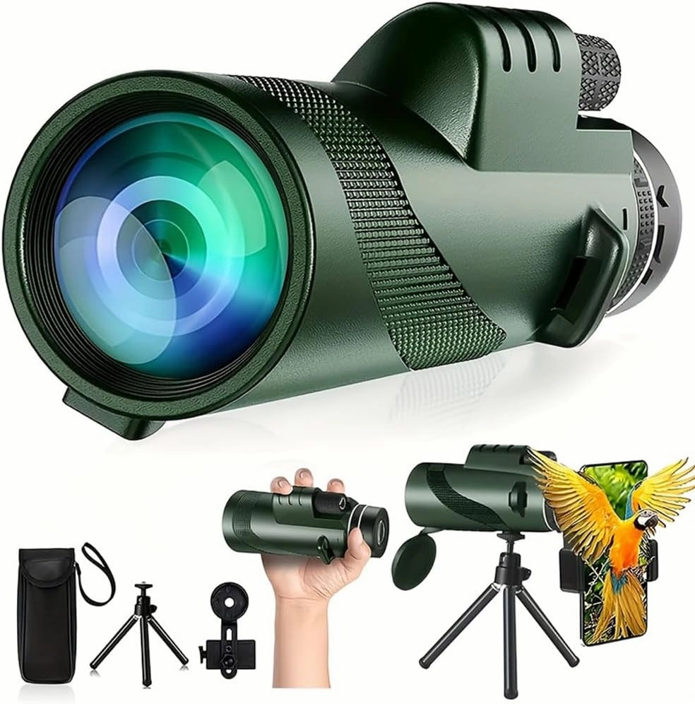 Stscope360 Monocular, 80x100 Monoculars for Adults High Powered Long Range with Phone Adapter & Tripod for Bird Watching Hunting Hiking Camping
