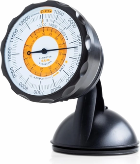 Sun Company AltiPort - Detachable Windshield and Dashboard Altimeter and Barometer | Altimeter for Cars and Trucks | Reads Altitude from 0 to 15,000 Feet