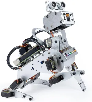 SunFounder PiDog AI Robot Dog Kit for Raspberry Pi 4/3B /3B/Zero 2W, ChatGPT-4o Enabled with Voice Command & Video Recognition, App Control, FPV, 12 Servos, Gyroscope, Camera, Mic (RPI NOT Included)