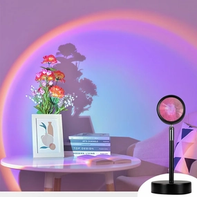 Sunset Lamp Projector Sunset Light 180 Degree Rotation Projection LED Night Light Floor Lamp with USB Port Rainbow Sunlight Lamp for Bedroom Dorm Room Decor Photography Mood Lighting