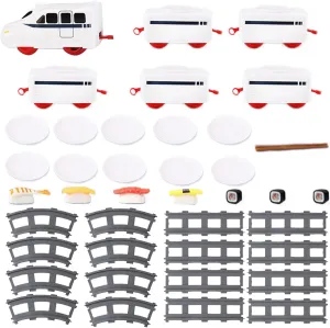 Sushi Train, Food Train for Dining Table Rotating Food Train Household Train Table Dinner Train with Rail Conveyor Belt Serving Tray Battery Powered Food Conveyor Belt for Party Display Swing Plate
