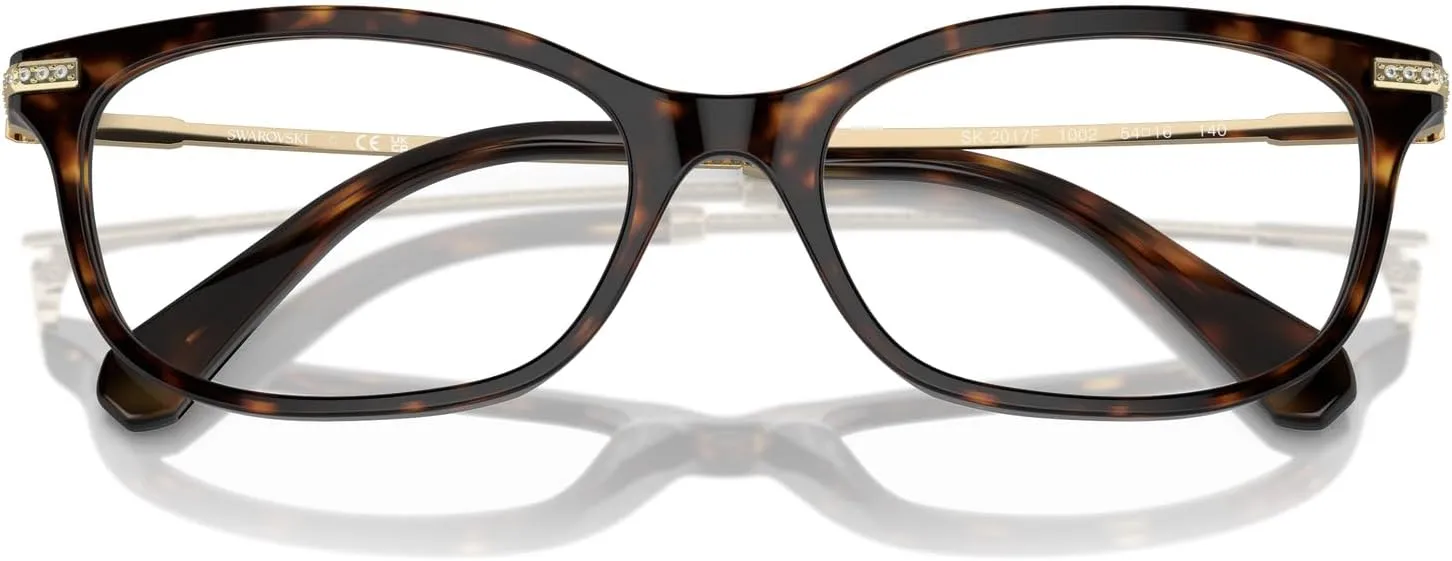 Swarovski Women's Sk2017f Low Bridge Fit Rectangular Prescription Eyewear Frames