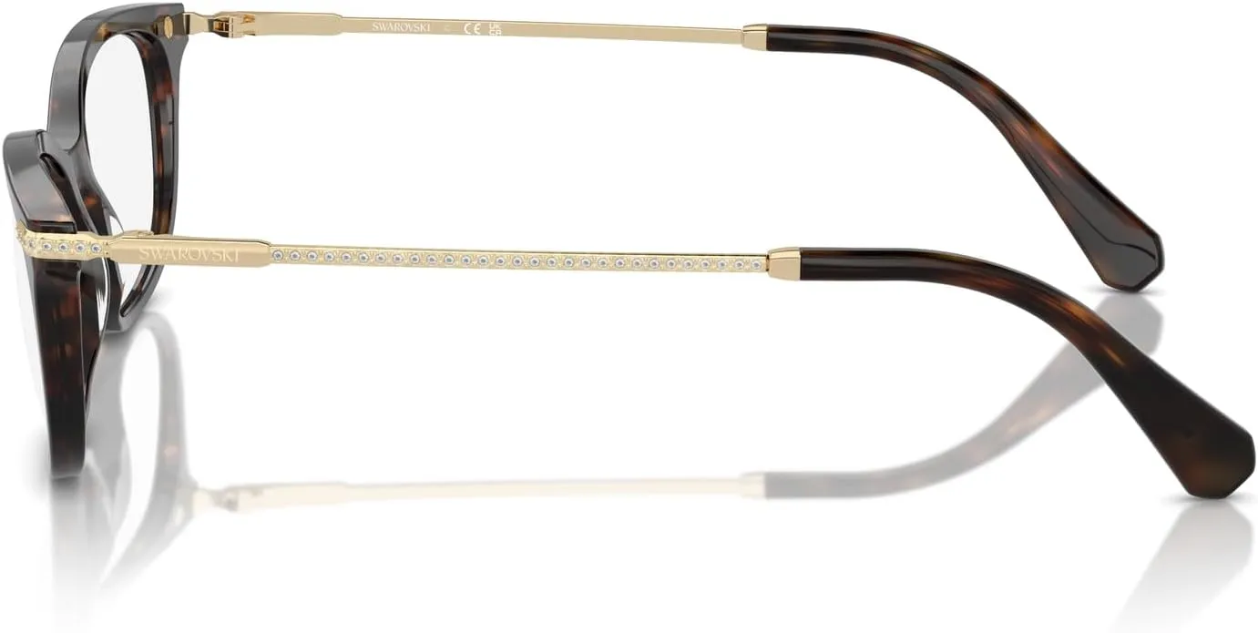 Swarovski Women's Sk2017f Low Bridge Fit Rectangular Prescription Eyewear Frames