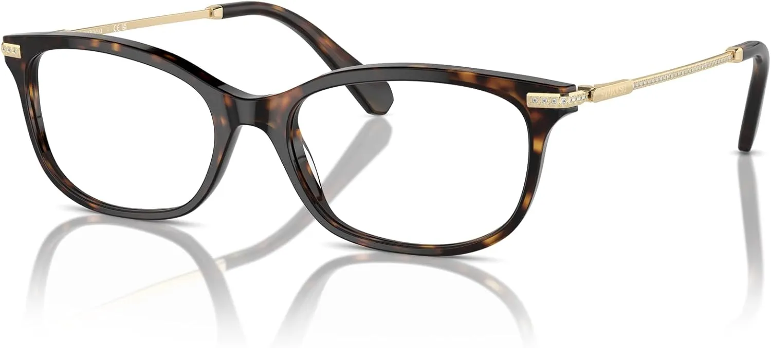 Swarovski Women's Sk2017f Low Bridge Fit Rectangular Prescription Eyewear Frames