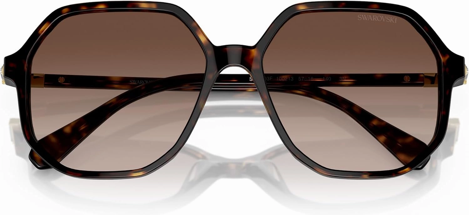 Swarovski Women's Sk6003f Low Bridge Fit Octagonal Sunglasses