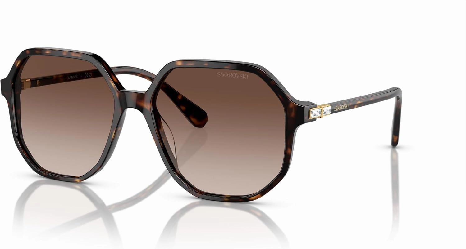 Swarovski Women's Sk6003f Low Bridge Fit Octagonal Sunglasses