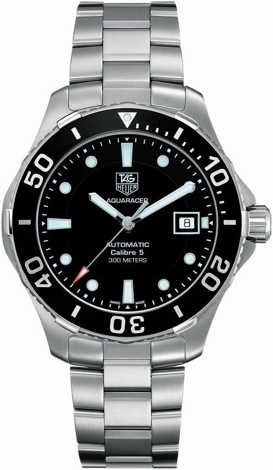 Tag Heuer Men's Aquaracer Calibre 5 Stainless Steel Black Dial Watch #WAN2110.BA0822