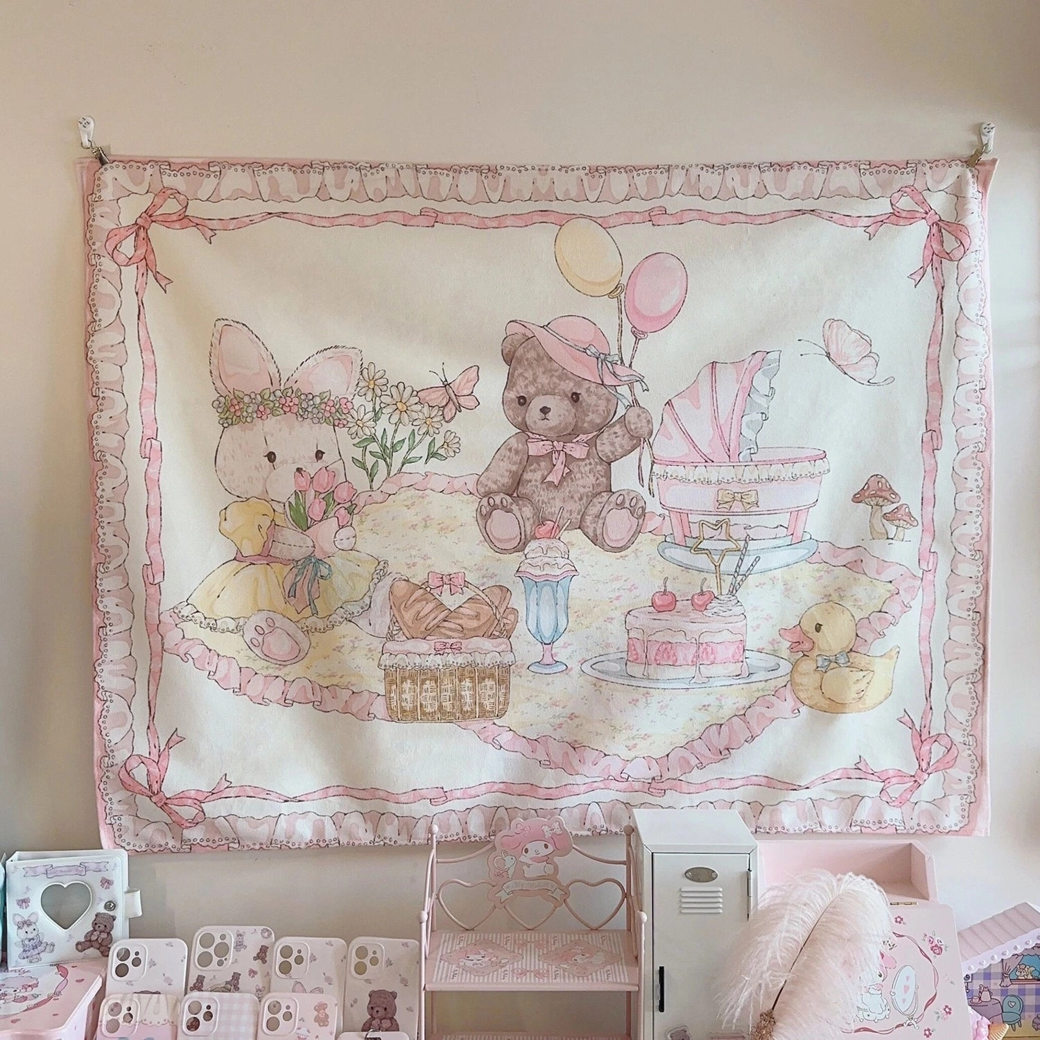 Teddy Bear Picnic Wall Tapestry