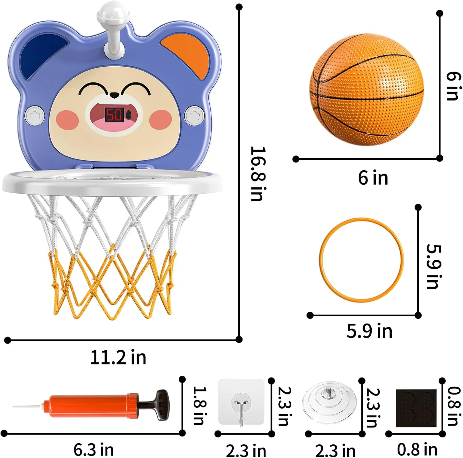 TEMI Indoor Mini Basketball Hoop for Toddlers Kids Boys Age 2 3 4 5 6, Toddlers Basketball Hoop with 4 Balls & Electronic Scoreboard, Toddler Boys Toys, Christmas Toys Gifts for 3 4 5 6 Year Old Boys