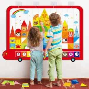 teytoy Felt Board Story Sets for Toddlers, 71Pcs Preschool Shapes Learning Activities Play Kit Storytelling Flannel Interactive Play Wall Hanging Toys Gift for Kids Classroom - 3.4Ft