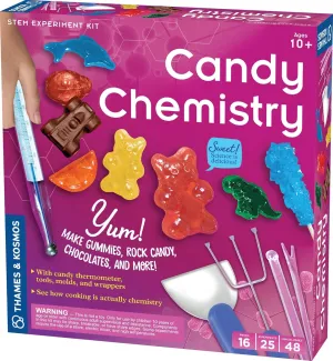Thames & Kosmos Candy Chemistry | Science Kit | Rock Candy, Chocolates, Gummy Bears, Wintergreen Candies | 48 Page Full-Color Manual | Ages 10  | Learn Chemistry, Have Fun | Cooking Science