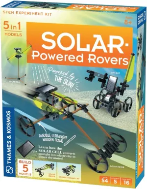Thames & Kosmos Solar-Powered Rovers STEM Experiment Kit | Build 5 Vehicles & Devices Powered by The Sun | Solar Energy Actvities for Ages 8 