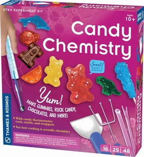 Thames & Kosmos Candy Chemistry | Science Kit | Rock Candy, Chocolates, Gummy Bears, Wintergreen Candies | 48 Page Full-Color Manual | Ages 10  | Learn Chemistry, Have Fun | Cooking Science