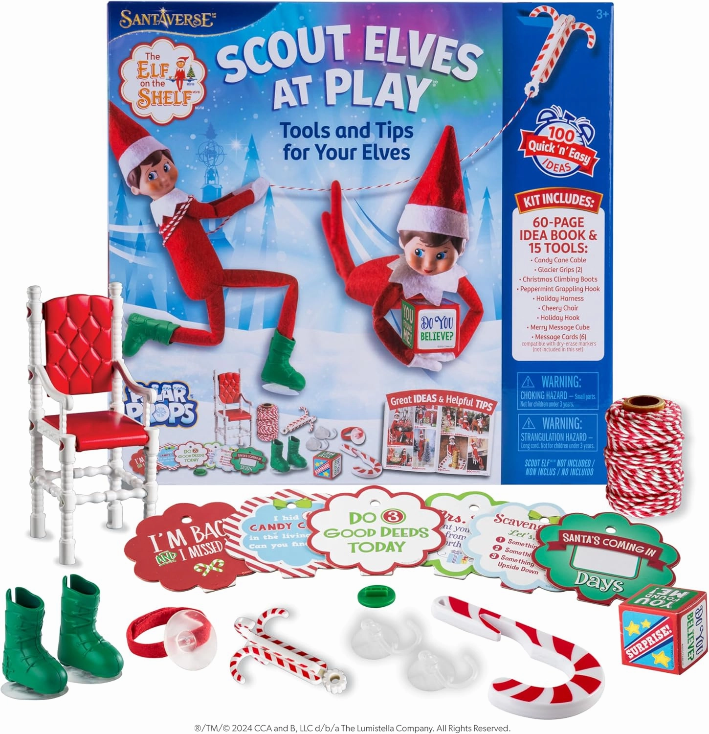The Elf on the Shelf Elves at Play Tools and Tips for Your Scout Elf - 60-Page Guide Book with 100  Quick and Easy Ideas and 15 Scout Elf Tools - Scout Elf Not Included