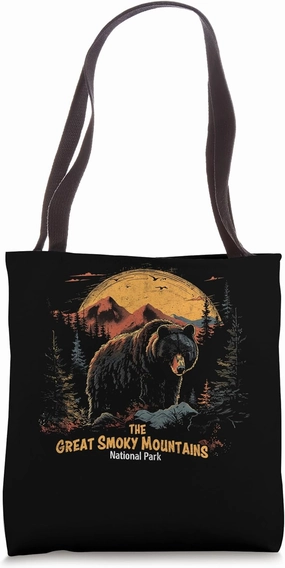 The Great Smoky Mountains Vintage Black Bear National Park Tote Bag