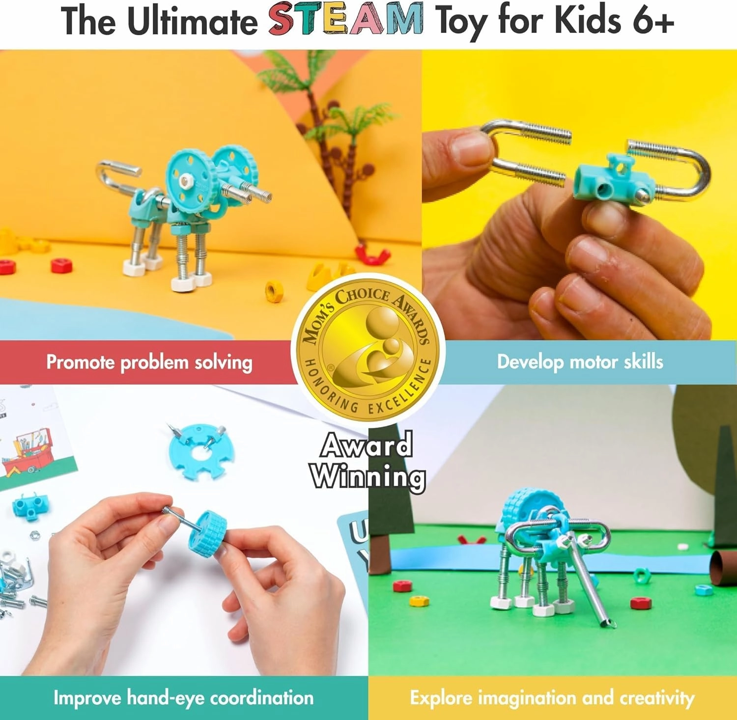 The Off Bits STEAM Building Kit, Educational Build Your Own Elephant Robot Toy for Kids Age 6 7 8 9  Year Old Boys & Girls, Animal Stem Toys Engineering Kit, Construction Toys STEAM Gift Ideas